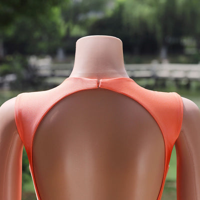Orange Mermaid Backless Prom Dress