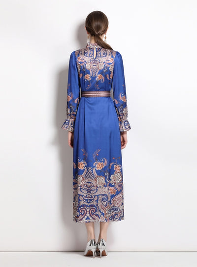 Retro Palace Horn Sleeve Slim Dress