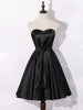 Black Satin Sweetheart Homecoming Dress