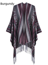 Jacquard Shawl Split Thick Cloak
