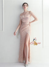 Mermaid Sequins Strapless Prom Dress