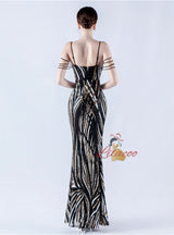 Spaghetti Straps Sequins Beading Prom Dress