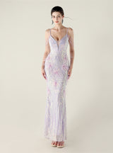 Mermaid Sequins Spaghetti Straps Prom Dress