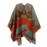 Jacquard Thickened Cashmere-like Split Shawl