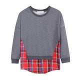 Fake Two-piece Spliced Round Neck Long-sleeved Shirt