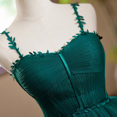 Green Tulle Spaghetti Straps Homecoming Dress