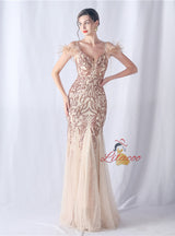 Sequins Tulle Spaghetti Straps Prom Dress