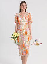 Heavy Industry Embroidery Slim Dress