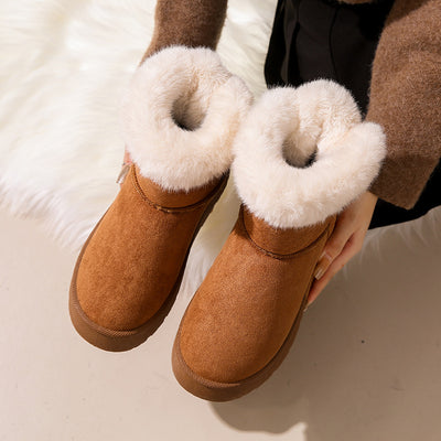 Plush Thick Bow Snow Boots