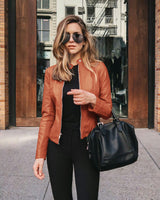 Fashion Leather PU Suit Jacket
