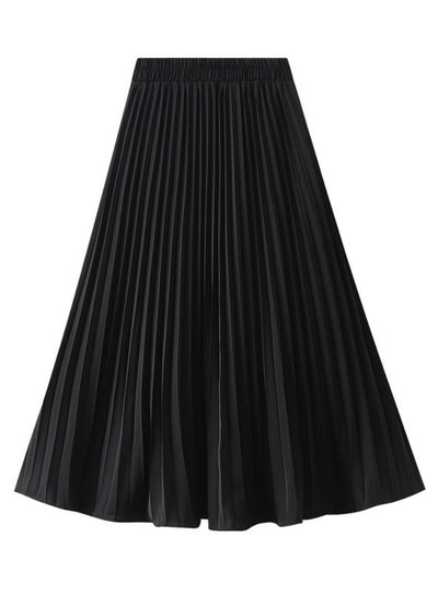 Elastic Waist Pleated Skirt