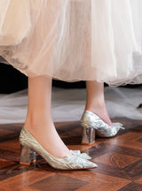 Thick-heeled Pointed High Heels Shoes