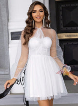 Black Tulle Long Sleeve Dresss