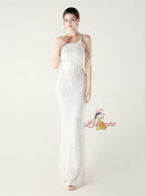 Mermaid Sequins Halter Beading Prom Dress