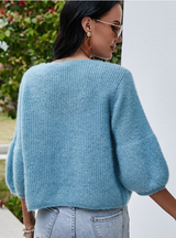 V-neck Short Knit Loose Sweater