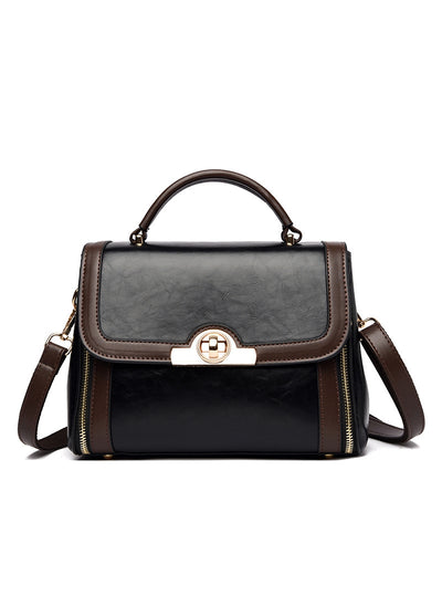 Large-capacity Wax Leather Portable Messenger Bag