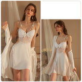 Steel Ring Gathered Chest Pad Sling Nightdress Set