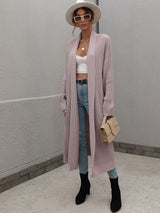 Round Neck Knit Cardigan Loose Solid Color Sweater