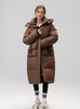 Long Thick Loose Over-the-knee Hooded Cotton-padded Coat