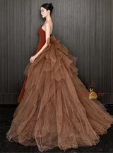 Mermaid Tulle Strapless Prom Dress