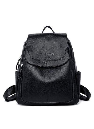 Large-capacity Student Soft Leather Travel Backpack