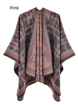 Retro Camouflage Plaid Split Shawl