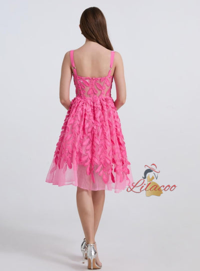 Three-dimensional Flower Tube Top Sling Dress