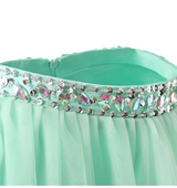 Green Tulle Two Piece Beading Homecoming Dress