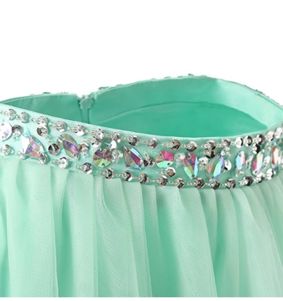 Green Tulle Two Piece Beading Homecoming Dress