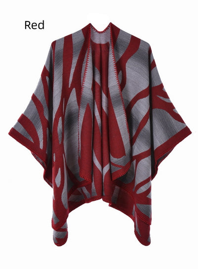 Ladies Scarf Zebra Split Shawl Cloak