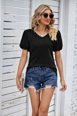 V-neck Loose Short Sleeve T-shirt