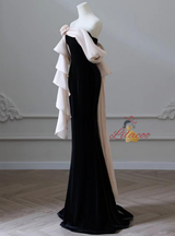 Black Mermaid Velvet Prom Dress