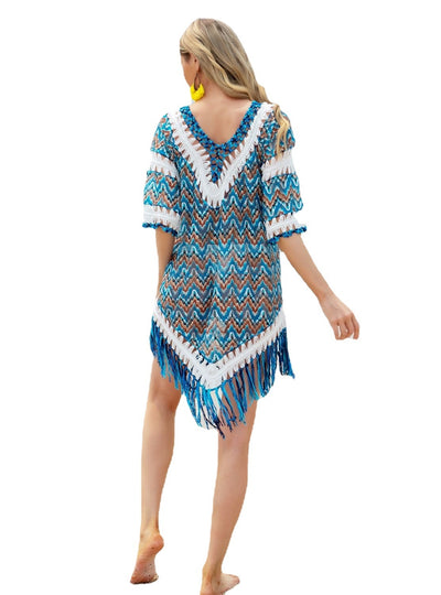 Hook Yarn Bohemian Lace Beach Cover Up