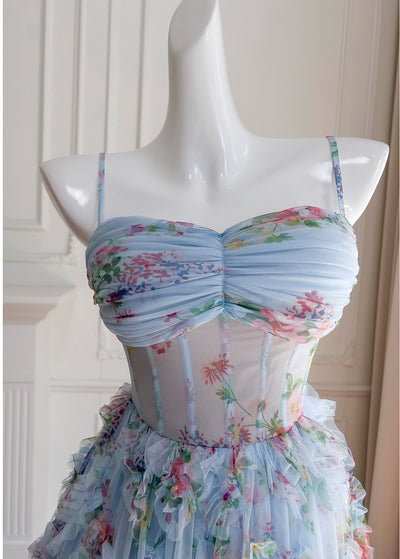 Sexy Tube Top Printed Gauze Sling Dress