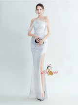 Spaghetti Straps Sequins Prom Dress