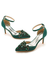 7 cm Rhinestone Pointed Stiletto Sandals