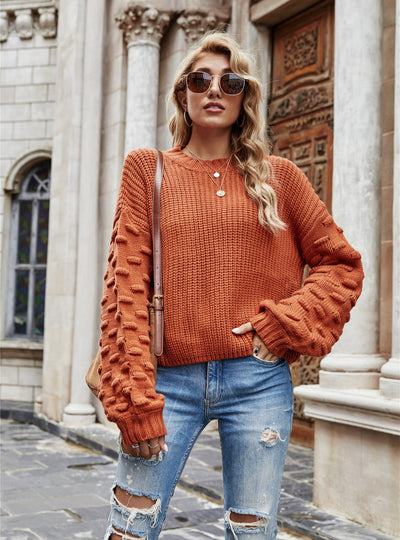 Long Sleeve Short Knitted Pullover Sweater