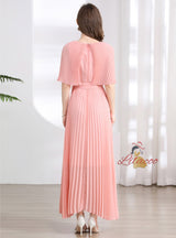Slim-fit Banquet Long Pleated Dress
