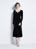 Women Polka Dot Velvet Dress