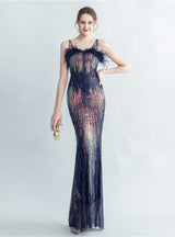 Spaghetti Straps Sequins Mermaid Prom Dress
