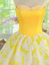 Yellow Sweetheart Homecoming Dress