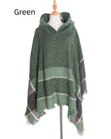 Fishbone Shawl Hooded Cape Cloak