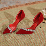 Pointed Shallow Mouth Thin Heels Wedding Shoes