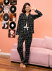 Cotton Striped Printed Long-sleeved Pajamas Set