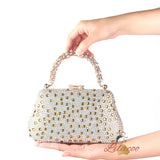 Diamond-encrusted Shoulder Slung Clutch Handbag