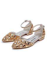 Leisure Pointed Low Heel Rhinestone Bride Shoes
