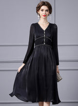 White V-neck Beading Pleats Mother Of The Bride Dress