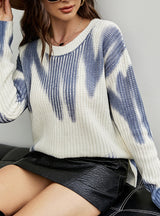 Printing Long-sleeved Round Neck Loose Sweater