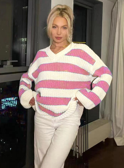 Autumn and Winter Fashion Striped Top Sweater
