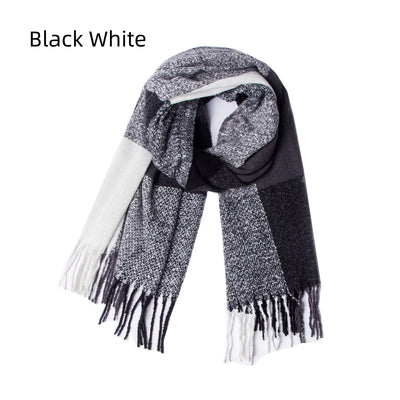 Fringed Large Plaid Scarf Warm Scarf Shawl